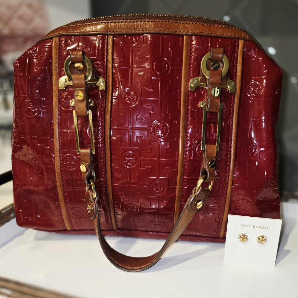 Tory Burch Bundle, Bag GUC & Earrings NWT